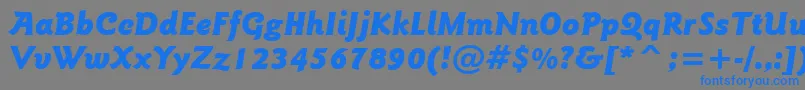 GoudySansBlackItalicBt Font – Blue Fonts on Gray Background