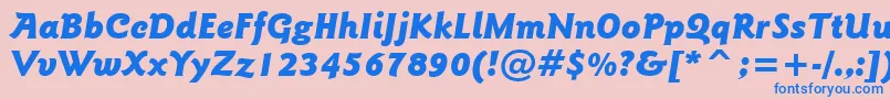 GoudySansBlackItalicBt Font – Blue Fonts on Pink Background