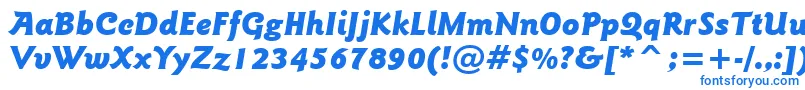 GoudySansBlackItalicBt Font – Blue Fonts on White Background