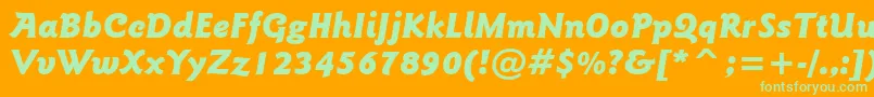 GoudySansBlackItalicBt Font – Green Fonts on Orange Background