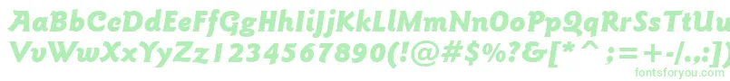 GoudySansBlackItalicBt Font – Green Fonts on White Background