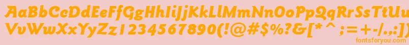 GoudySansBlackItalicBt Font – Orange Fonts on Pink Background