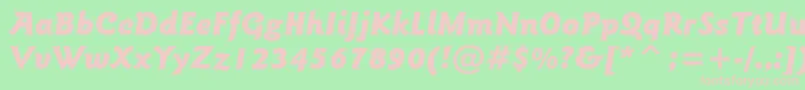 GoudySansBlackItalicBt Font – Pink Fonts on Green Background