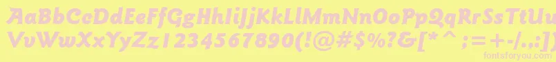 GoudySansBlackItalicBt Font – Pink Fonts on Yellow Background