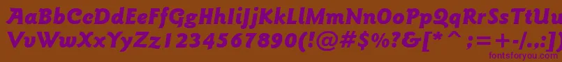 GoudySansBlackItalicBt Font – Purple Fonts on Brown Background