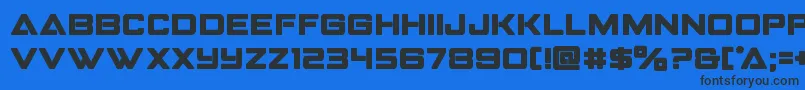 Шрифт Strikefighterbold – чёрные шрифты на синем фоне