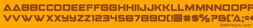 Strikefighterbold-Schriftart – Braune Schriften auf orangefarbenem Hintergrund