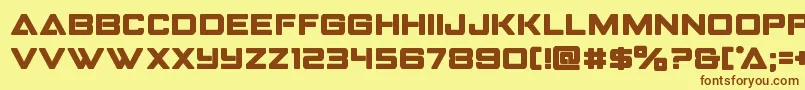 Strikefighterbold Font – Brown Fonts on Yellow Background