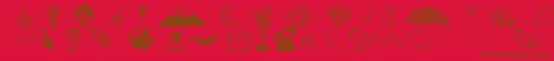 fuente DfInspirationsOneLetPlain.1.0 – Fuentes Marrones Sobre Fondo Rojo