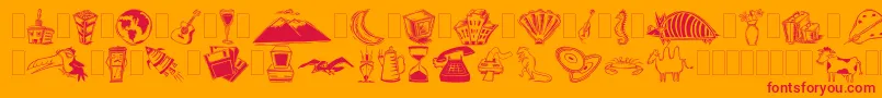 フォントDfInspirationsOneLetPlain.1.0 – オレンジの背景に赤い文字