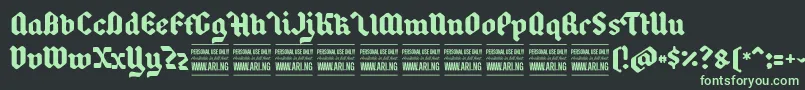 BackyardblackPersonal Font – Green Fonts on Black Background