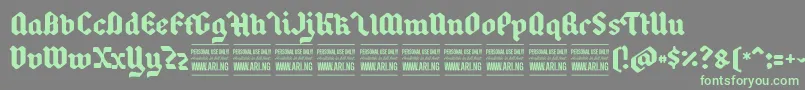 BackyardblackPersonal Font – Green Fonts on Gray Background