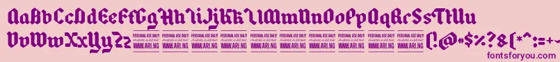 BackyardblackPersonal Font – Purple Fonts on Pink Background