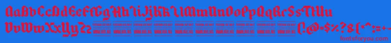 BackyardblackPersonal Font – Red Fonts on Blue Background