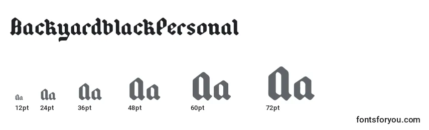BackyardblackPersonal Font Sizes