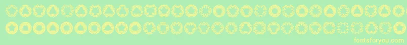 Ovul2ov Font – Yellow Fonts on Green Background