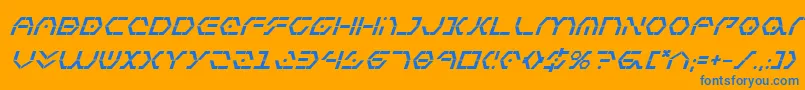 フォントZetaSentryBoldItalic – オレンジの背景に青い文字