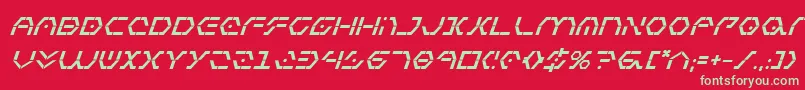 フォントZetaSentryBoldItalic – 赤い背景に緑の文字