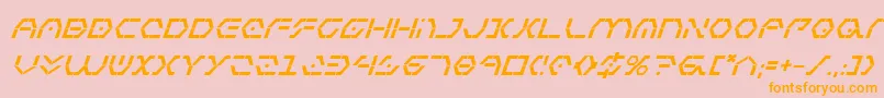 ZetaSentryBoldItalic-Schriftart – Orangefarbene Schriften auf rosa Hintergrund