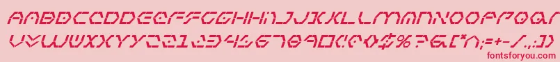 フォントZetaSentryBoldItalic – ピンクの背景に赤い文字