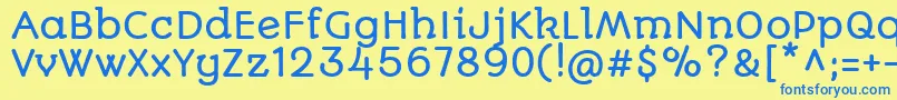 AutouroneRegular Font – Blue Fonts on Yellow Background