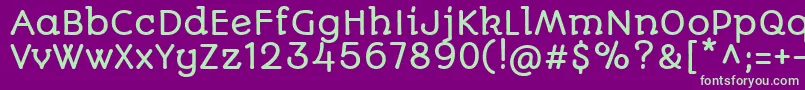 Czcionka AutouroneRegular – zielone czcionki na fioletowym tle
