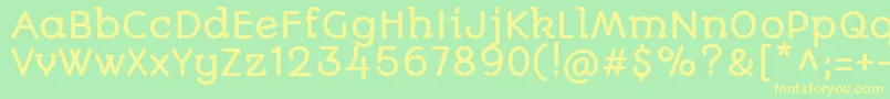 AutouroneRegular Font – Yellow Fonts on Green Background