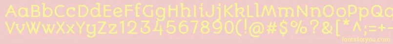 AutouroneRegular Font – Yellow Fonts on Pink Background