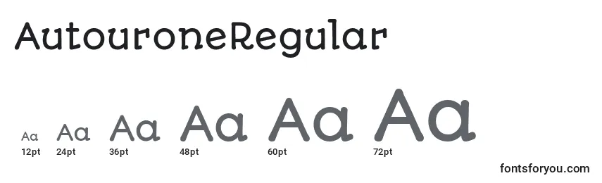Размеры шрифта AutouroneRegular