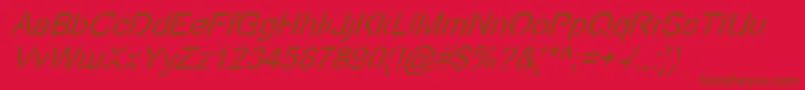 Ecov2i Font – Brown Fonts on Red Background