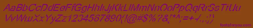 Ecov2i Font – Purple Fonts on Brown Background