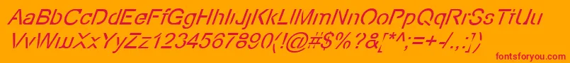 フォントEcov2i – オレンジの背景に赤い文字