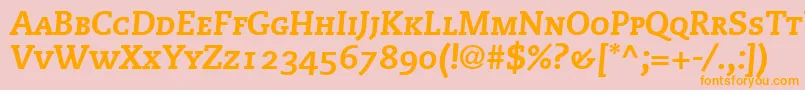 MonologueBlackCapsSsiNormal Font – Orange Fonts on Pink Background