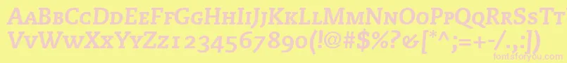 MonologueBlackCapsSsiNormal Font – Pink Fonts on Yellow Background