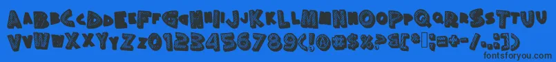 Police Silly – polices noires sur fond bleu
