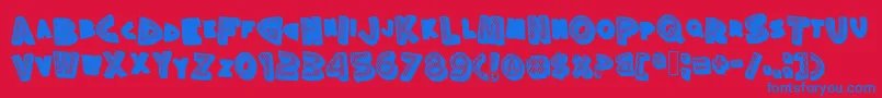 Silly Font – Blue Fonts on Red Background