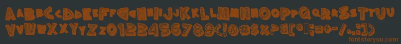 Weitere Informationen zur Silly-Schriftart Silly-Schriftart – Braune Schriften auf schwarzem Hintergrund