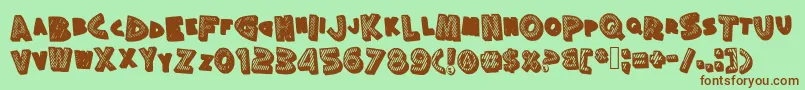 Silly Font – Brown Fonts on Green Background