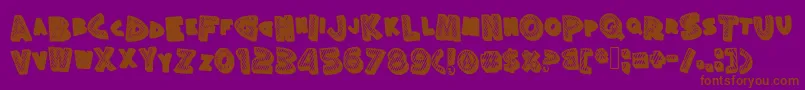 Silly-Schriftart – Braune Schriften auf violettem Hintergrund