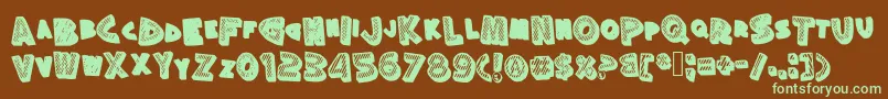 Silly Font – Green Fonts on Brown Background