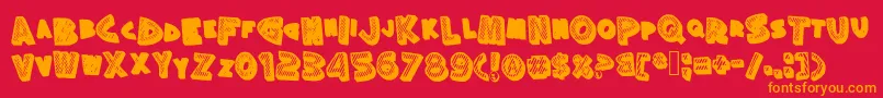 Silly Font – Orange Fonts on Red Background