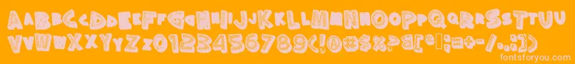 Silly Font – Pink Fonts on Orange Background