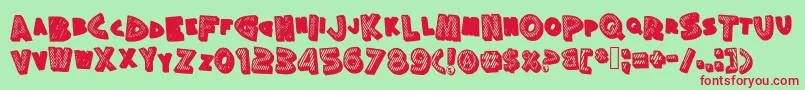 Silly Font – Red Fonts on Green Background