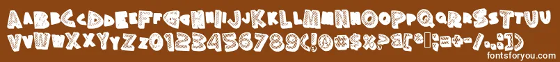 Silly Font – White Fonts on Brown Background
