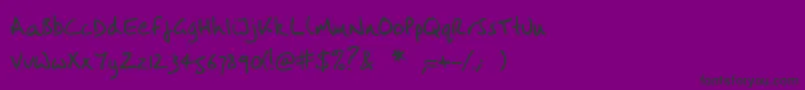 VintlysHand Font – Black Fonts on Purple Background