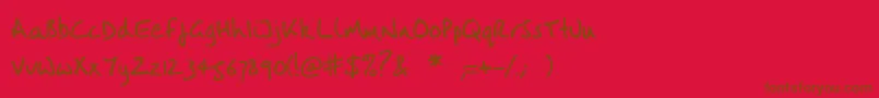 VintlysHand-Schriftart – Braune Schriften auf rotem Hintergrund