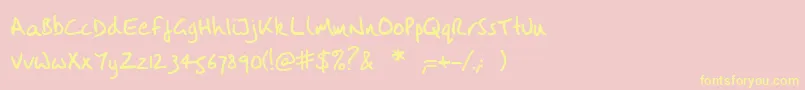VintlysHand Font – Yellow Fonts on Pink Background
