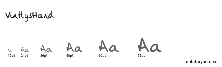 VintlysHand Font Sizes