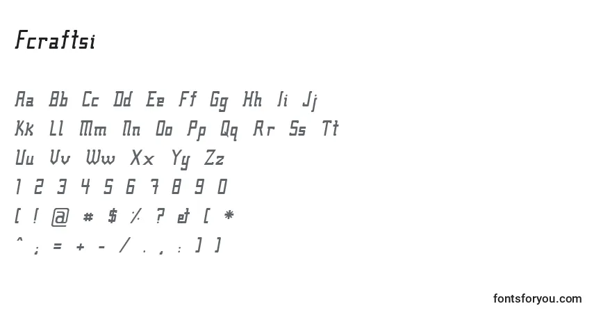 Schriftart Fcraftsi – Alphabet, Zahlen, spezielle Symbole