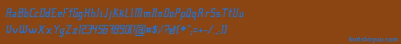 フォントFcraftsi – 茶色の背景に青い文字